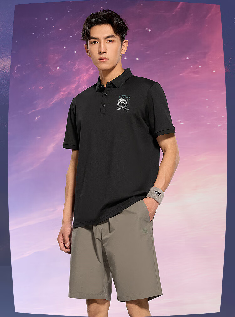 HLA Short-Sleeve Polo Shirt for Men, Three-Body Collaboration Series, Cool-Feeling Short Sleeves for Men in Summer 3