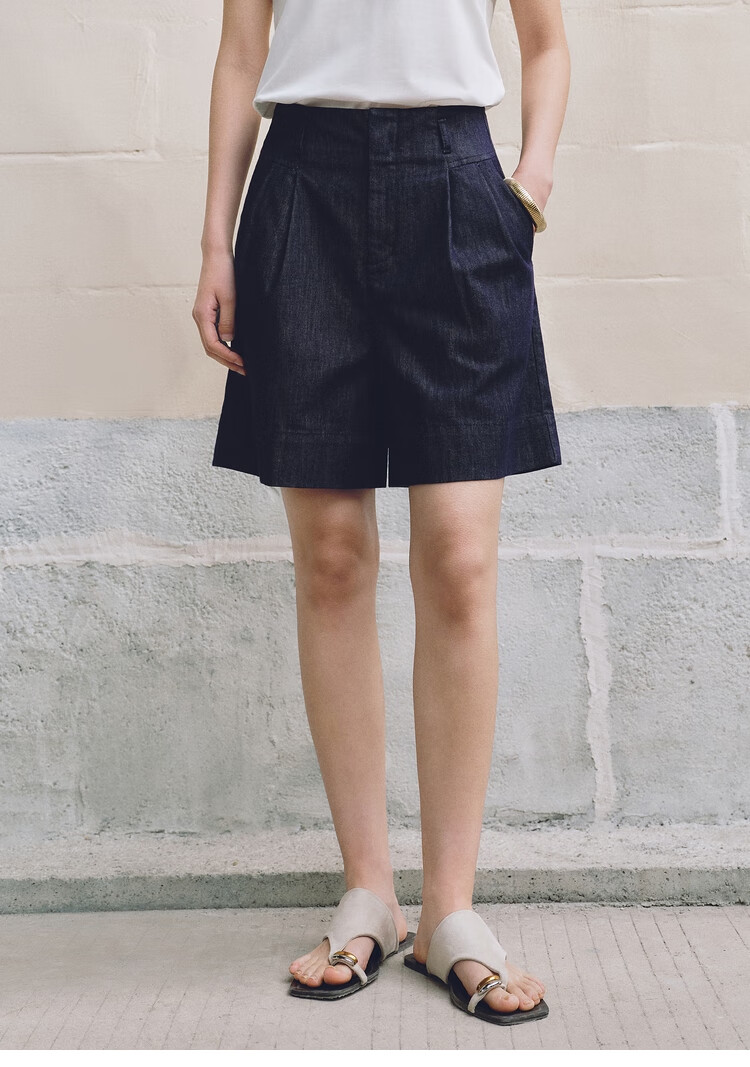 Taipingniao Women's High-Waisted Wide-Leg Jeans Shorts, Summer Loose-Fitting Slimming Retro Trendy, Denim White, Size L 15