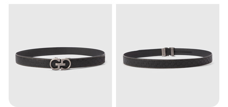 GXG Commuter Genuine Leather Automatic Buckle Men's Belt Business Black 110cm【520 Gift】 4