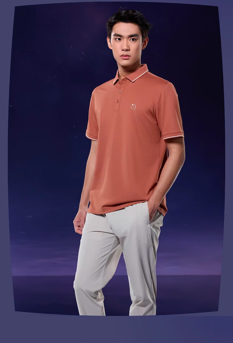 HLA Short-Sleeve Polo Shirt for Men, Three-Body Collaboration Series, Cool-Feeling Short-Sleeve Shirt for Men in Summer 20