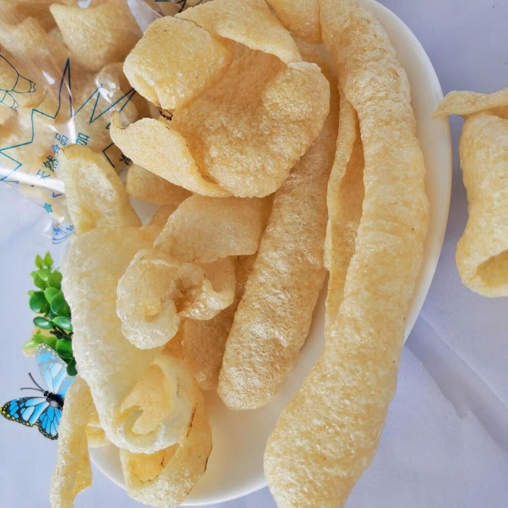 新品油炸肉皮猪皮炸猪皮响皮干皮肚干猪肉皮猪卷皮批发火锅凉拌菜1000