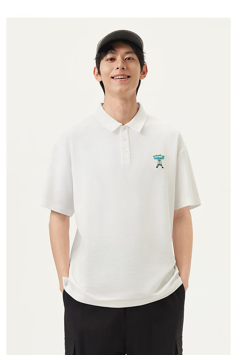 Gxgjeans Men's Casual Embroidered Short Sleeve Polo Shirt Summer Hot Sale Black M (170) 7