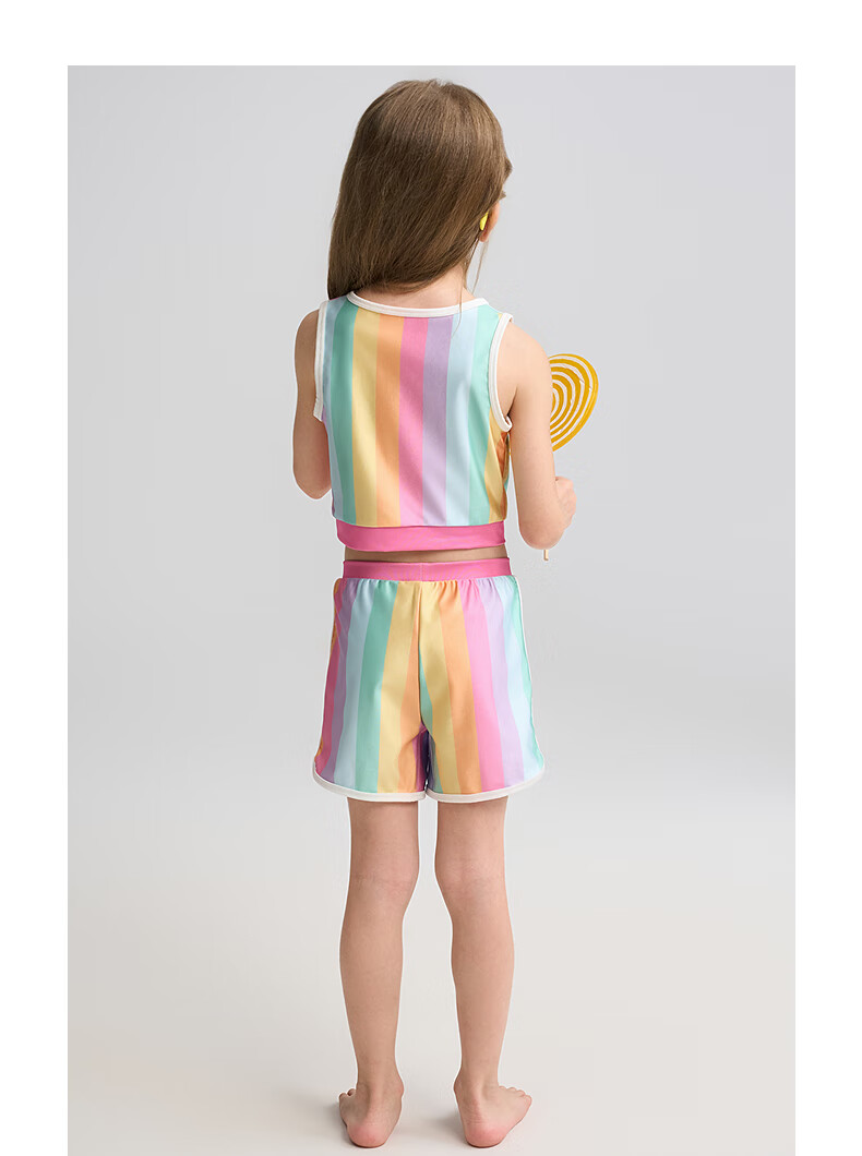 Aimer Kids Vacation Swimsuit Set for Girls, Sun Protection 50+, Chlorine Resistant One-Piece Style 120 10