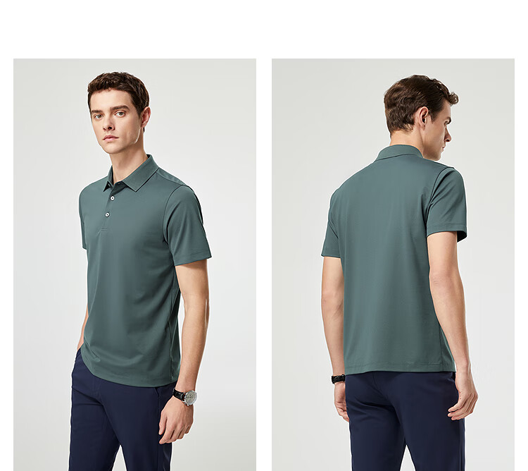 YOUNGOR [Mulberry Silk + Cool Touch] 2026 New Machine Washable Polo Shirt, Dark Gray, 2XL (Recommended for 165-180 Jin) 6