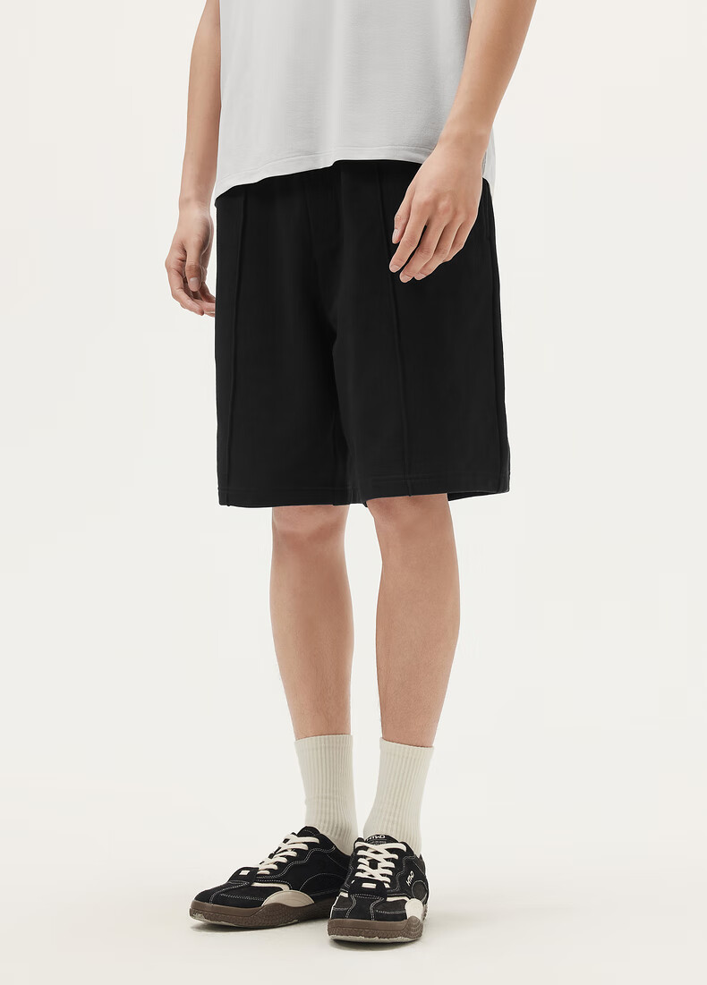 Gxgjeans Men's Split Design Basic Loose Casual Shorts, New Summer 2025 Collection, Black, Size 165/S 6