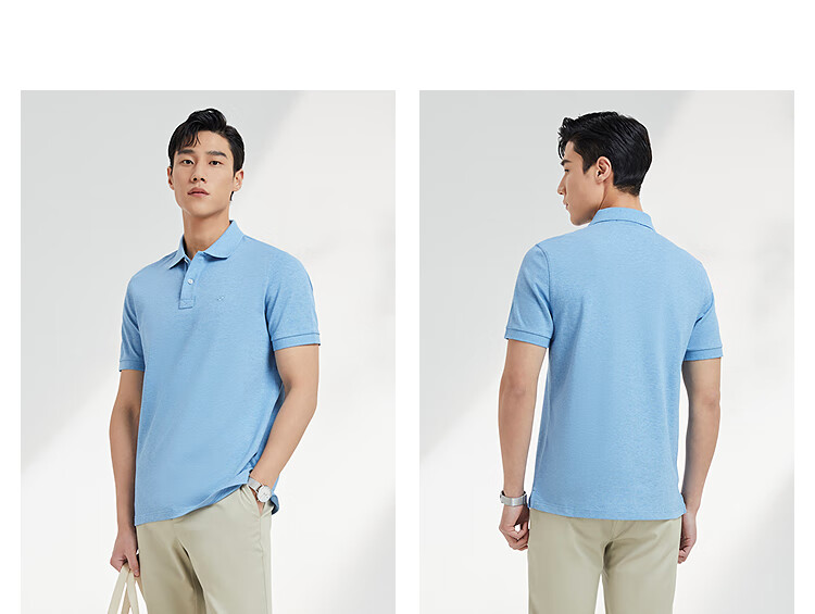 Youngor Breathable Cotton Summer Men's Short Sleeve Polo Shirt Business Casual Cool Moisture-Wicking Breathable XL Dark Green 13
