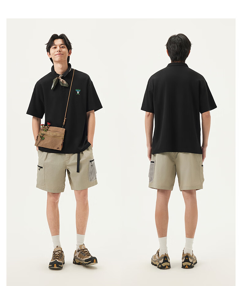 Gxgjeans Men's Casual Embroidered Short Sleeve Polo Shirt Summer Hot Sale Black M (170) 6