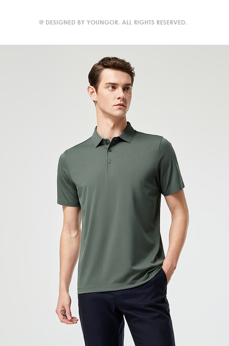 YOUNGOR Summer 2026 New Youth Business Casual Short-Sleeve Polo Shirt, Black, XL (Recommended for 150-165 Lbs) 10
