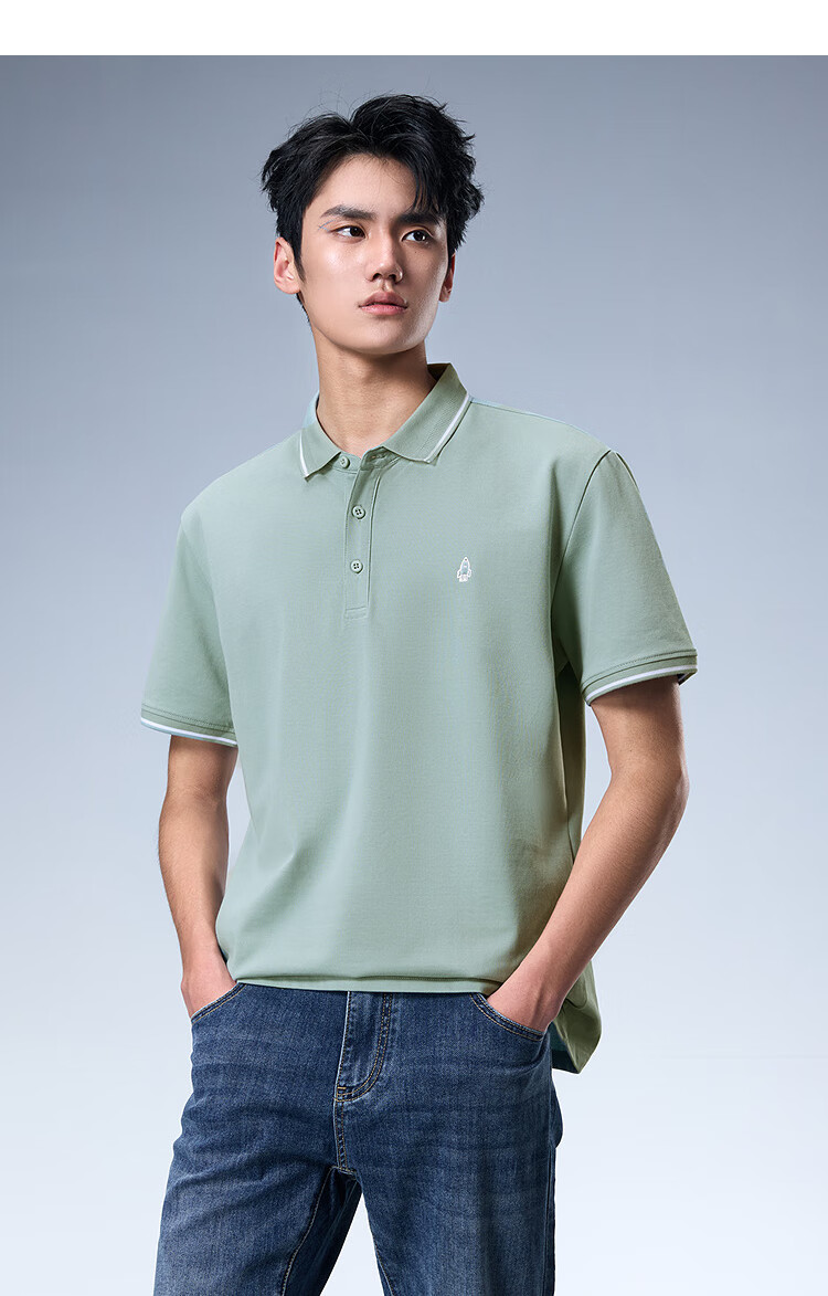 HLA Short-Sleeve Polo Shirt for Men, Cool And Stylish with Turn-Down Collar, Summer Wear 2