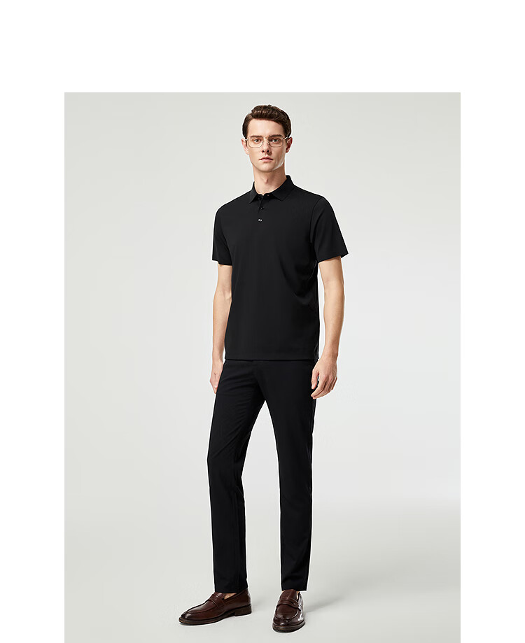 YOUNGOR Summer 2026 New Youth Business Casual Short-Sleeve Polo Shirt, Black, XL (Recommended for 150-165 Lbs) 3