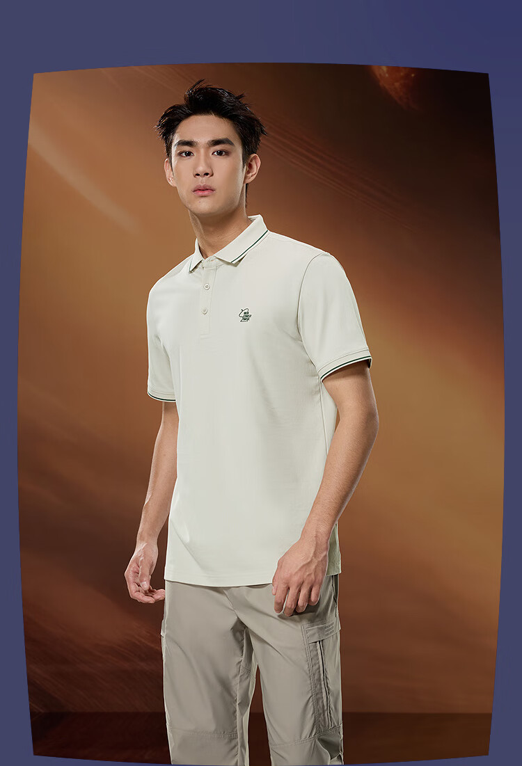 HLAHLA Men's Short Sleeve Polo Shirt Three-Body Collaboration Series Cool Quick-Dry Summer Short Sleeve 9