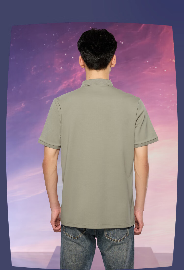HLA Short-Sleeve Polo Shirt for Men, Three-Body Collaboration Series, Cool-Feeling Short Sleeves for Men, Summer Wear 6