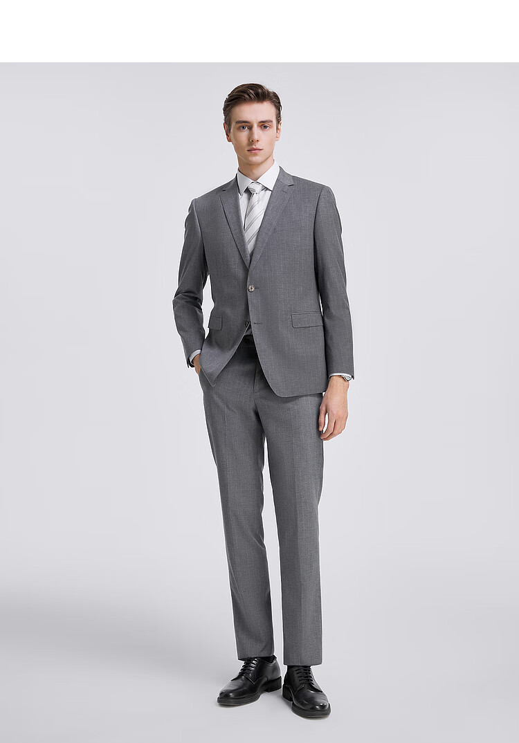 Youngor Men's Striped Business Suit Jacket High-End Wool Fabric Classic Elegant 220234D 10