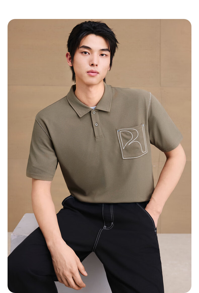GXG Menswear Moisture-Wicking Quick-Dry Contrast Stitching Polo Shirt Short Sleeve Black 185/XXL 1