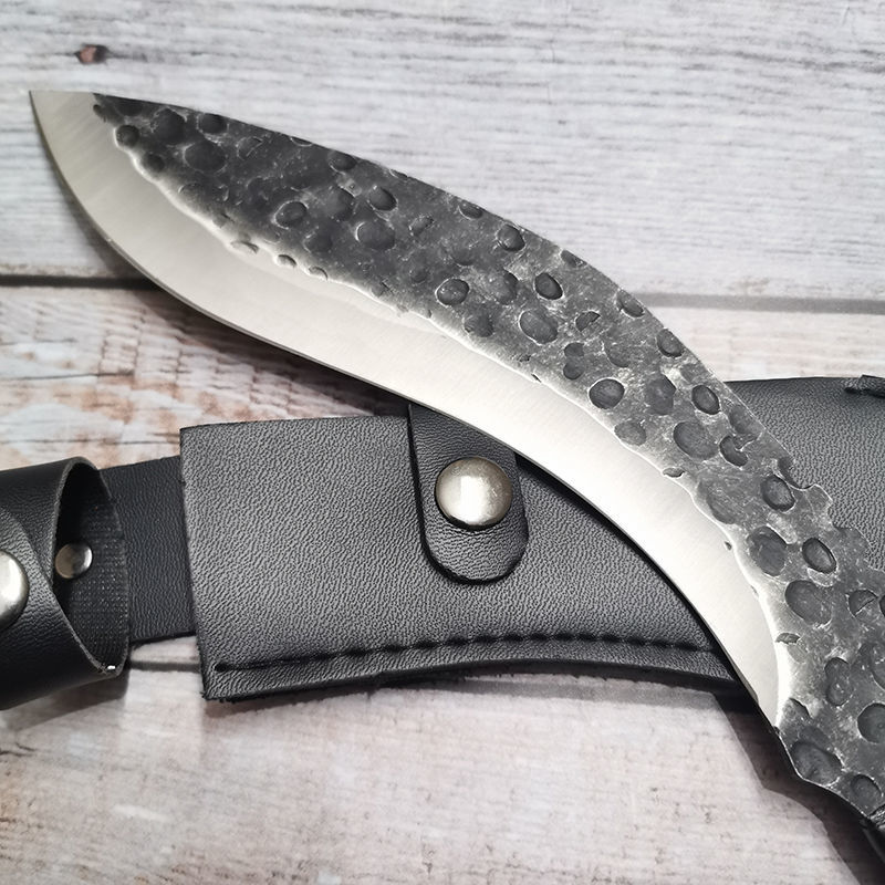 尼泊尔军刃弯刀大号长款刃刀防身匕手 大马士革锋利小刀户外具高硬度