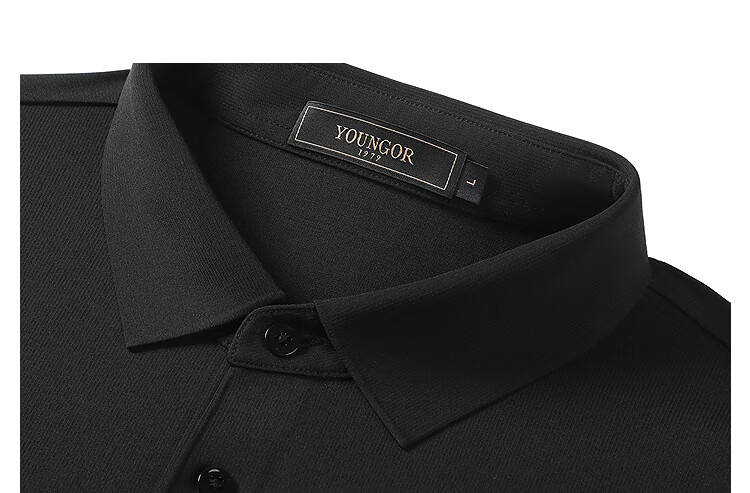 YOUNGOR Summer 2026 New Youth Business Casual Short-Sleeve Polo Shirt, Black, XL (Recommended for 150-165 Lbs) 17