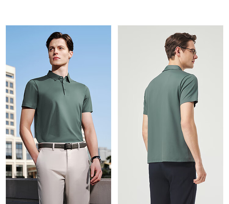 Youngor POLO Men's 2025 Summer Youth Business Casual Short Sleeve High-end POLO Shirt Navy Blue S 7
