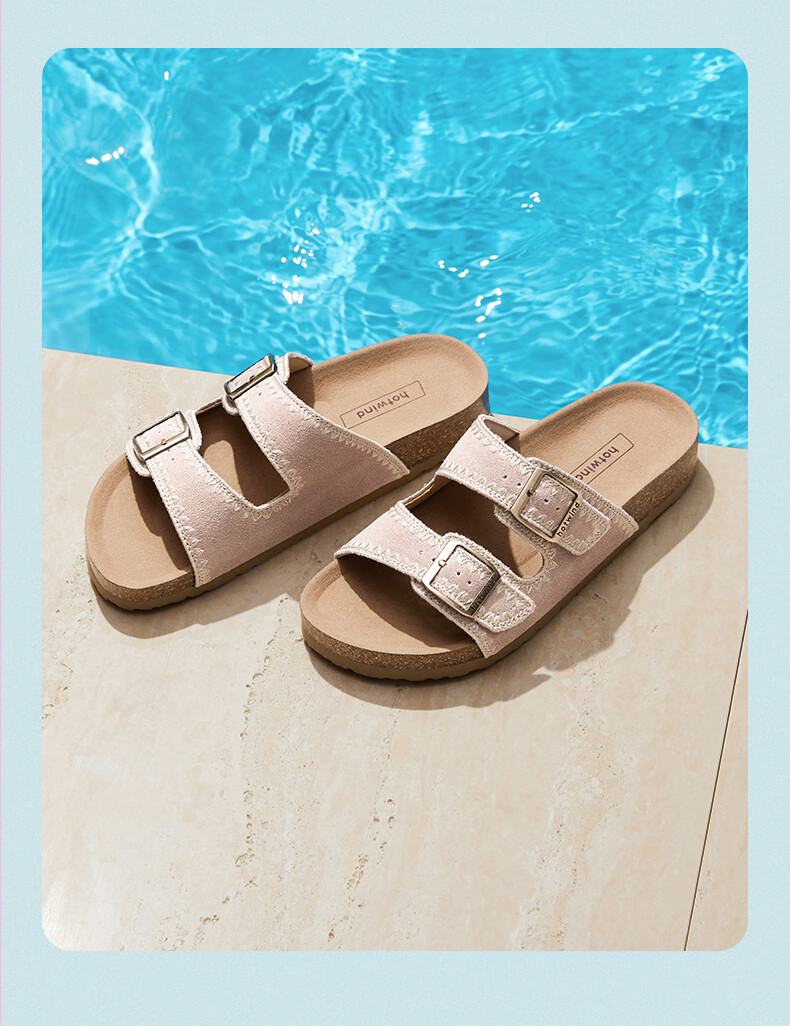 Hotwind Women's Birkenstock Style Summer New Flat Casual Outdoor Lightweight Cork Sandals 5