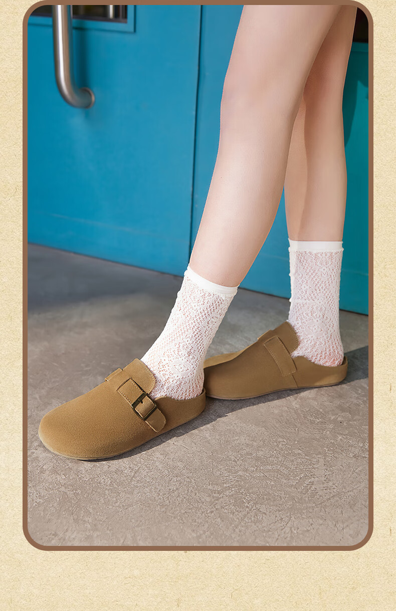 Hotwind Women's Commuter Birkenstock Shoes 2025 Autumn Winter New Plush Slip-On Soft Sole Shoes Mall Same Style 15