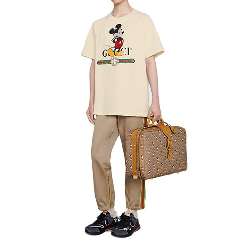 【中检鉴定】(现货)gucci古驰女士t恤经典女装米奇图案棉质休闲百搭