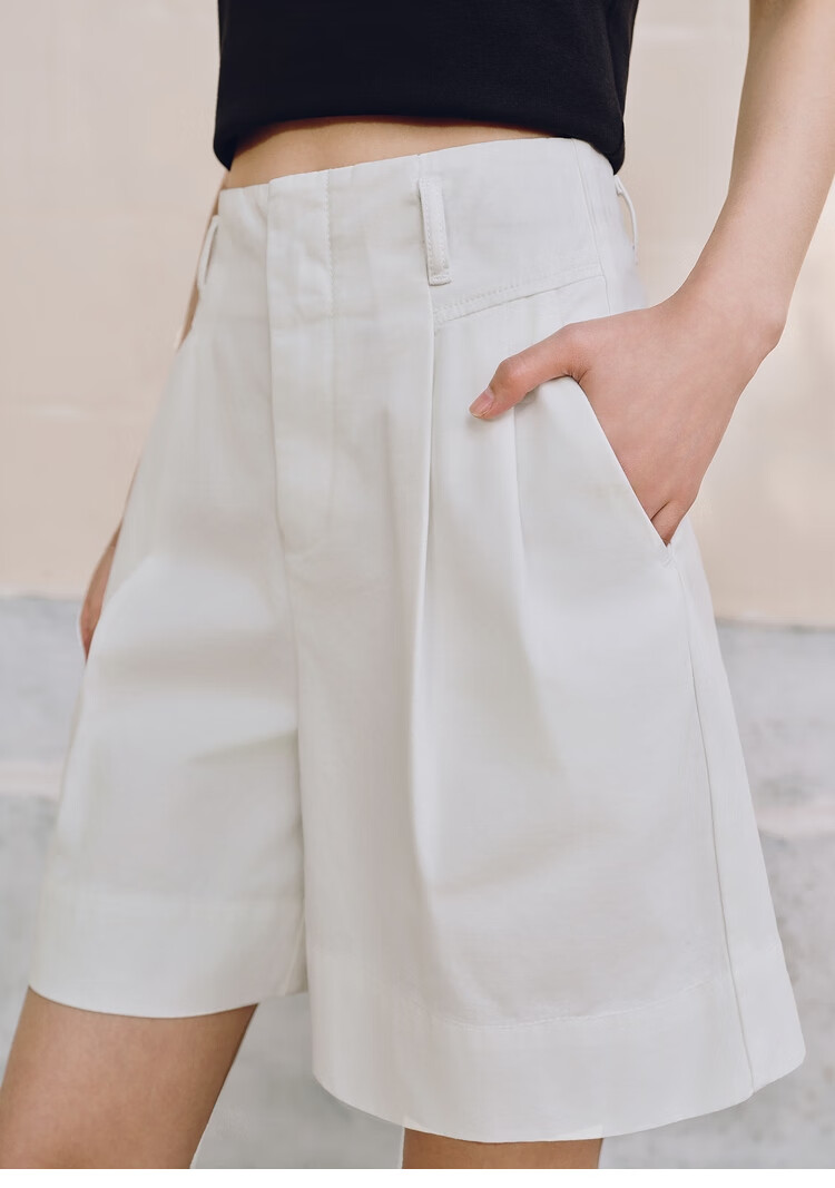 Taipingniao Women's High-Waisted Wide-Leg Jeans Shorts, Summer Loose-Fitting Slimming Retro Trendy, Denim White, Size L 18