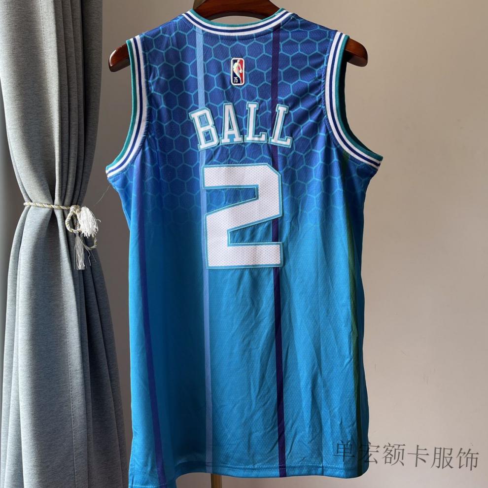腾迅体育旗舰官方店nba黄蜂队2号三球鲍尔球衣75周年12乌布雷3保罗
