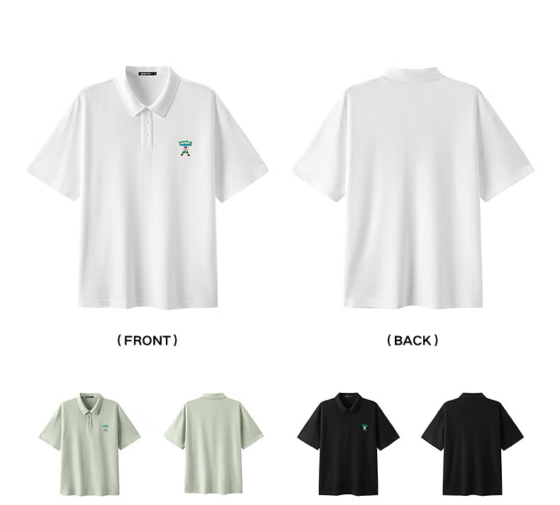 Gxgjeans Men's Casual Embroidered Short Sleeve Polo Shirt Summer Hot Sale Black M (170) 13