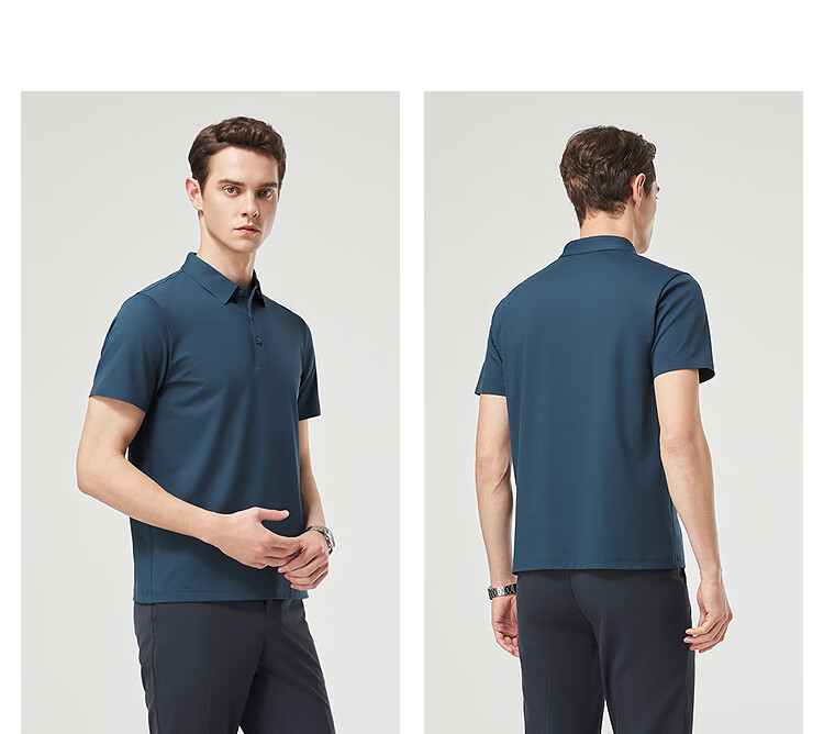 Youngor POLO Men's 2025 Summer Youth Business Casual Short Sleeve High-end POLO Shirt Navy Blue S 9