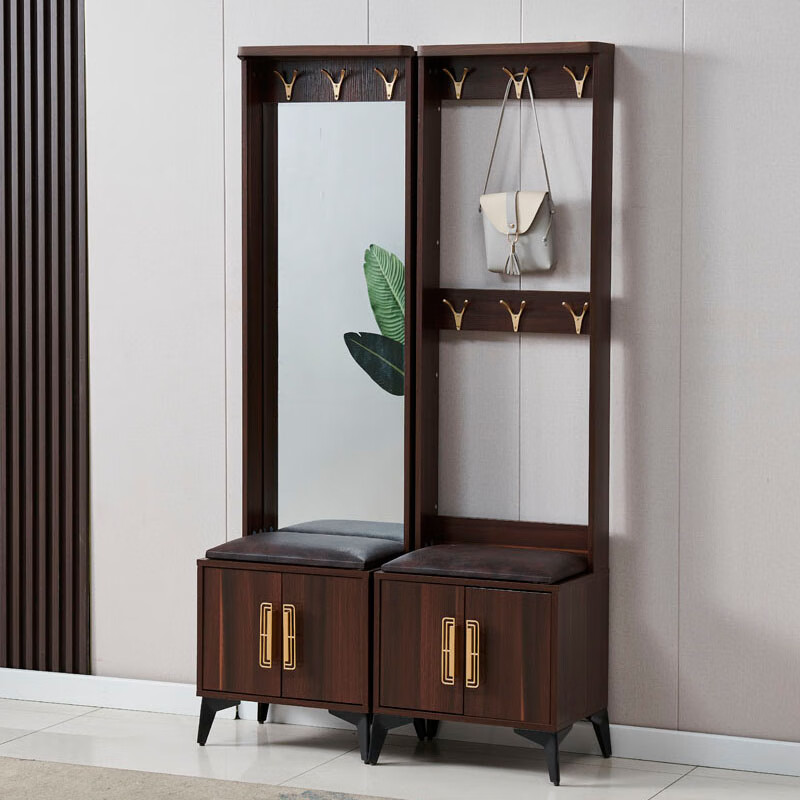 德国进口品质穿衣镜鞋柜新衣架鞋柜镜子门厅柜衣帽柜换鞋凳穿衣镜一体