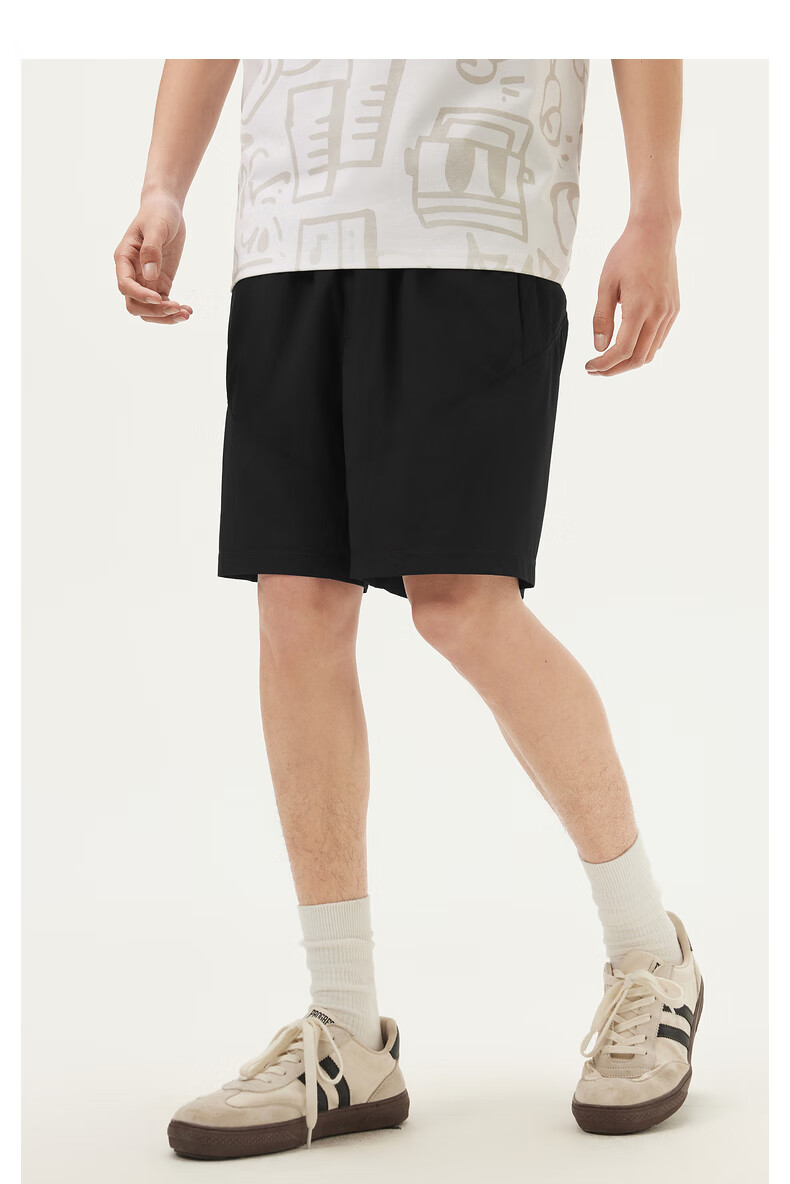 Gxgjeans Men's Basic Loose Straight Casual Shorts 2025 Summer New Black 175/L 6