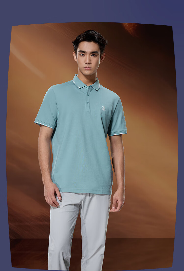 HLAHLA Men's Short Sleeve Polo Shirt Three-Body Collaboration Series Cool Quick-Dry Summer Short Sleeve 10