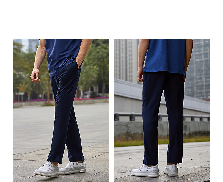 YOUNGOR [Breathable And Shape-Retaining] Men's Business Casual Straight-Leg Trousers, Loose-Fit Large Size Professional Long Pants for Autumn, 37848 7