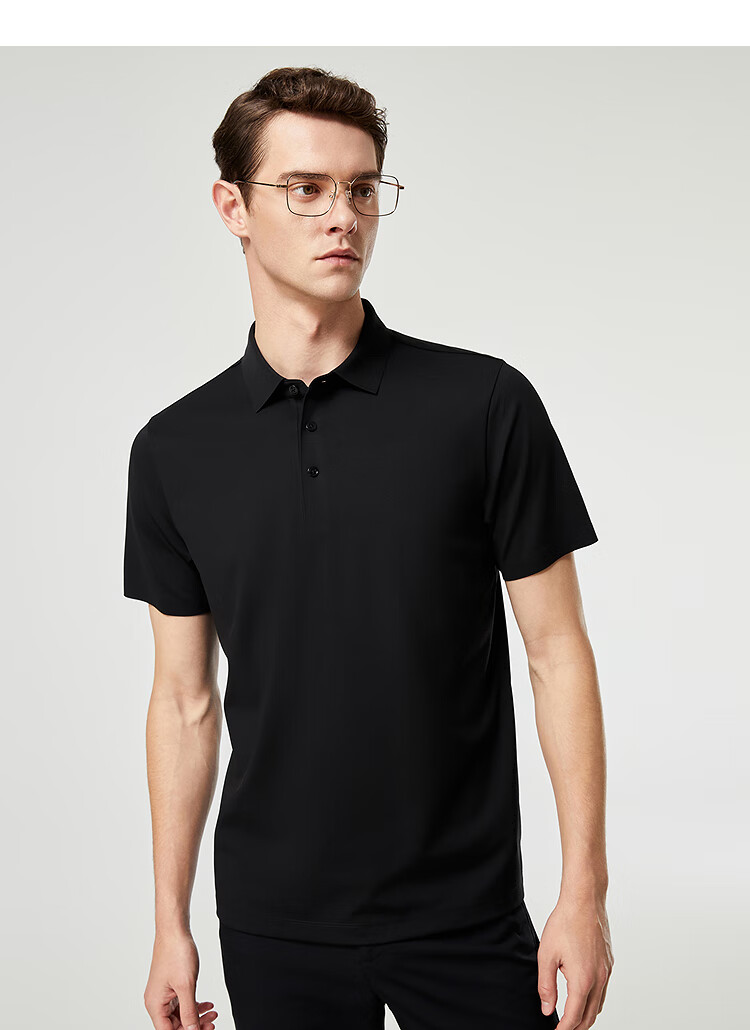 YOUNGOR Summer 2026 New Youth Business Casual Short-Sleeve Polo Shirt, Black, XL (Recommended for 150-165 Lbs) 8