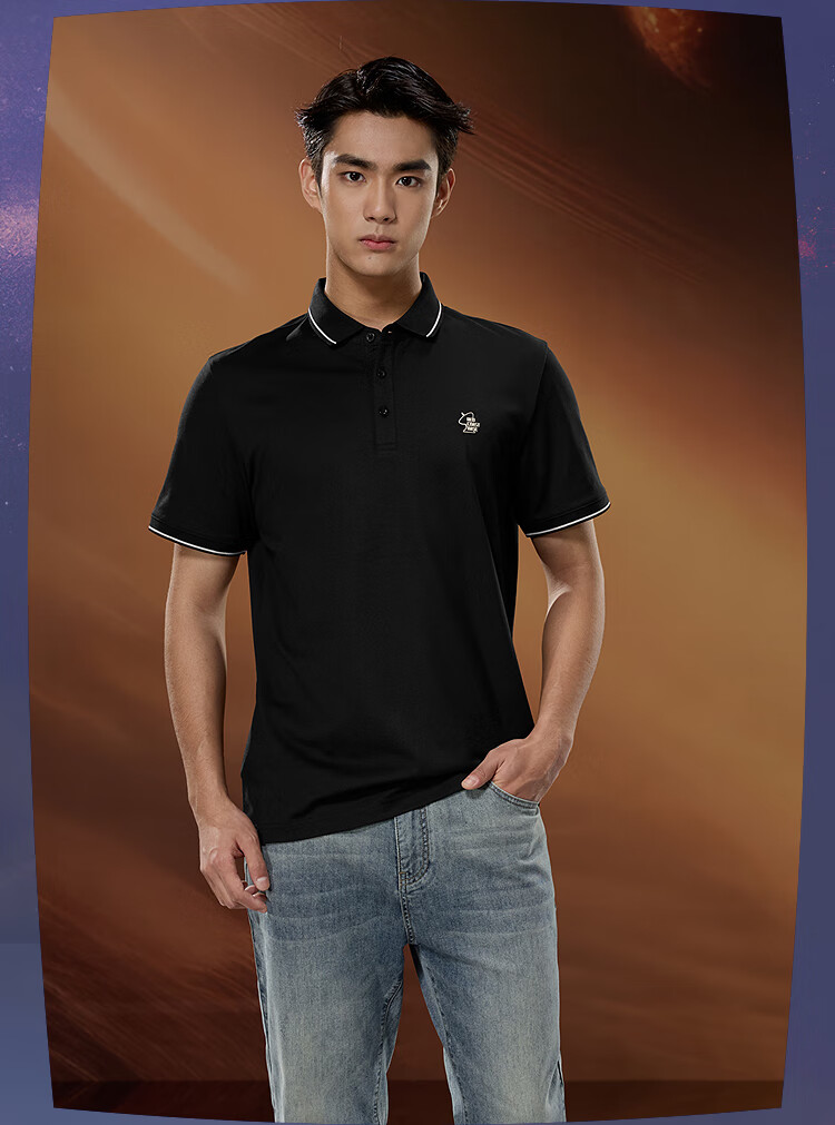 HLAHLA Men's Short Sleeve Polo Shirt Three-Body Collaboration Series Cool Quick-Dry Summer Short Sleeve 5