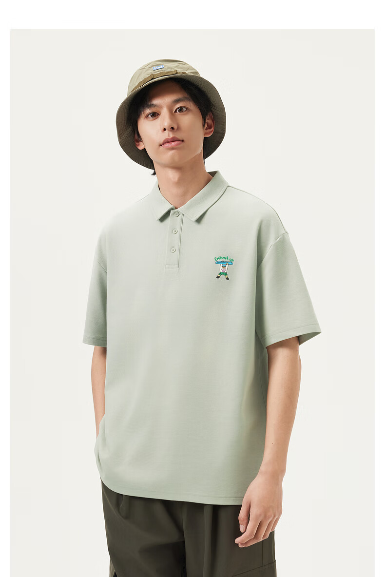Gxgjeans Men's Casual Embroidered Short Sleeve Polo Shirt Summer Hot Sale Black M (170) 10