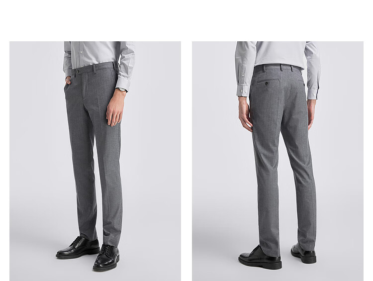YOUNGOR Men's Dress Pants, Wool Blend Fabric, Classic Business Trousers, Flat And Crisp, 220234D 3