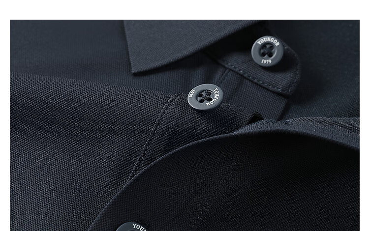 Youngor POLO Men's 2025 Summer Youth Business Casual Short Sleeve High-end POLO Shirt Navy Blue S 15