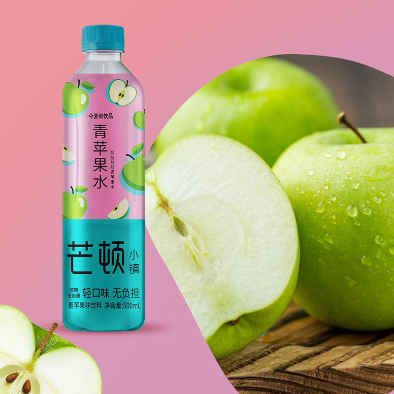 芒果小镇 芒顿小镇500ml**12瓶/24瓶整箱柠檬青苹果蜜桃果味饮料 柠檬