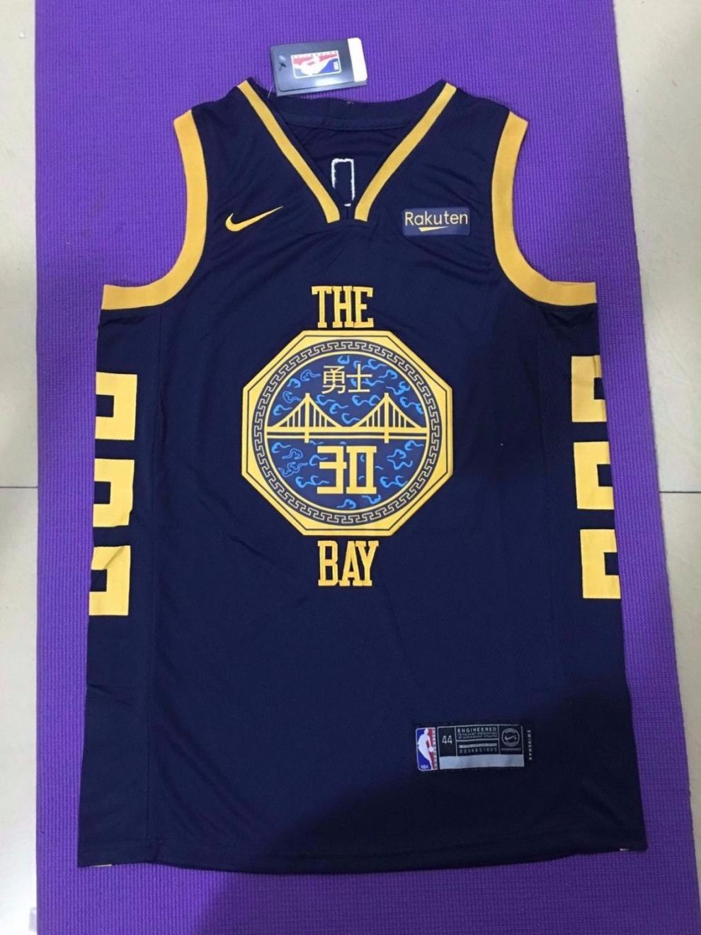 腾讯体育nba同款勇士队30刺绣球衣黑白蓝篮球服复古黄色旧金山白色