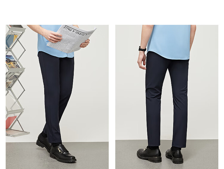 YOUNGOR [Cool Sun Protection] Men's Spring And Summer High-Elastic Business Casual Pants, Outdoor Slim-Fit Versatile Trousers 320126D 3