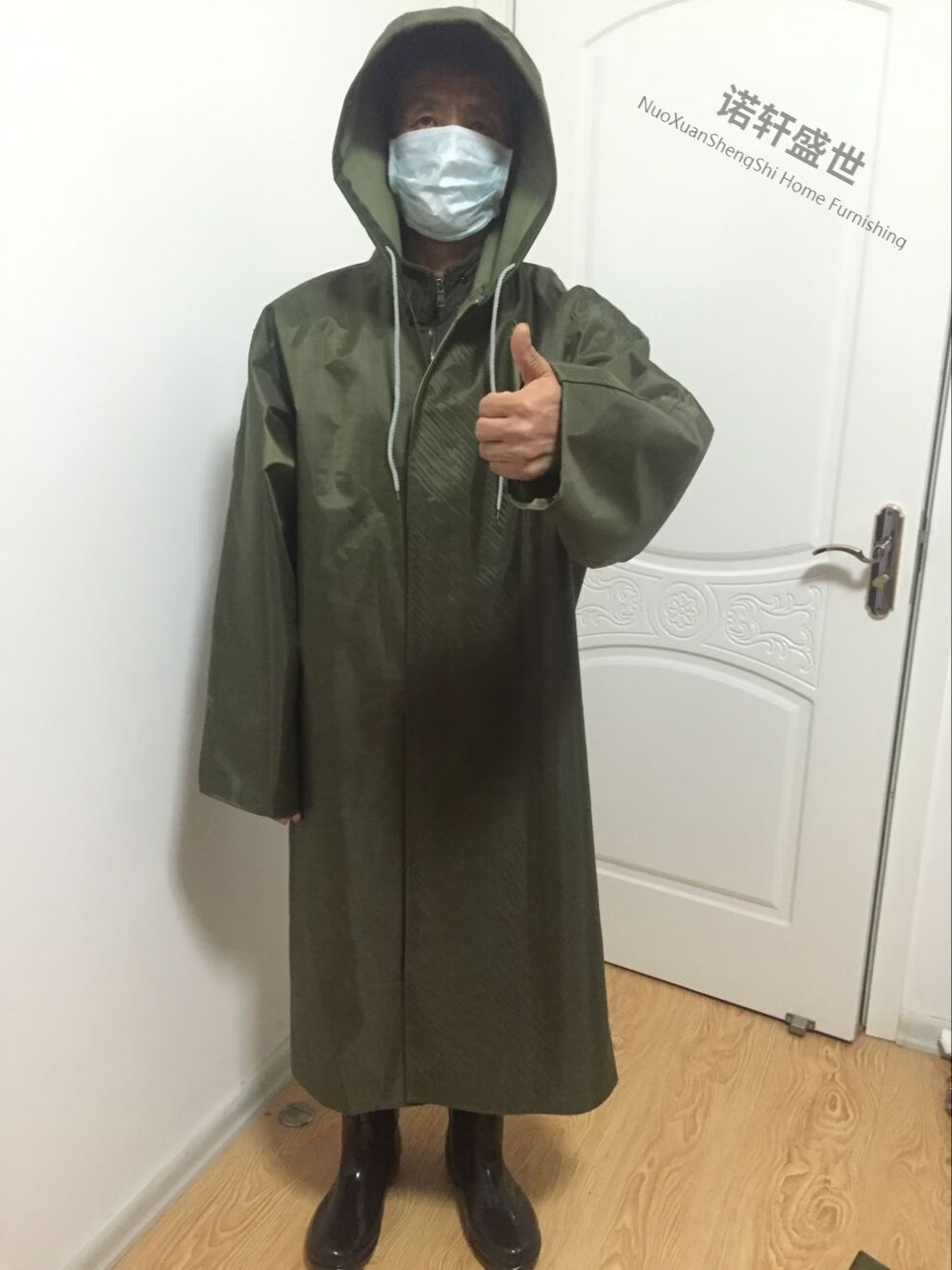 雨衣老式劳保雨披士兵大褂雨衣长款连体男女军绿老式抗洪牛津布工地