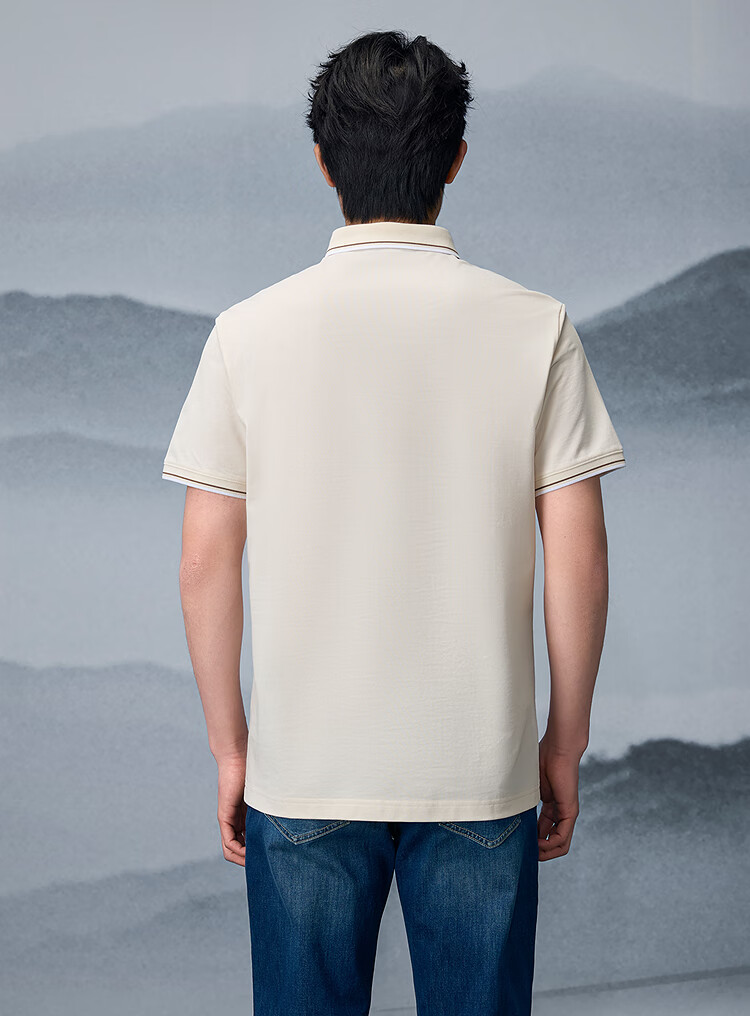 HLA Short-Sleeve T-Shirt for Men, Mountain Not High Printed Cool-Feeling Short-Sleeve Shirt for Men in Summer 8