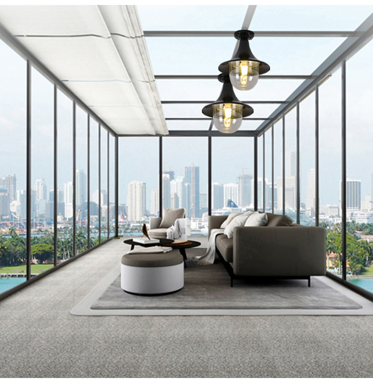 玻璃阳光房灯具 玻璃阳光房专用吸顶灯阳台中式室内灯饰复古阳光棚led