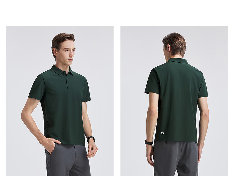 Youngor [Sun Protection Cooling] Summer Men's Short Sleeve Polo Shirt Casual Moisture-Wicking Breathable T-Shirt Dark Green M 11