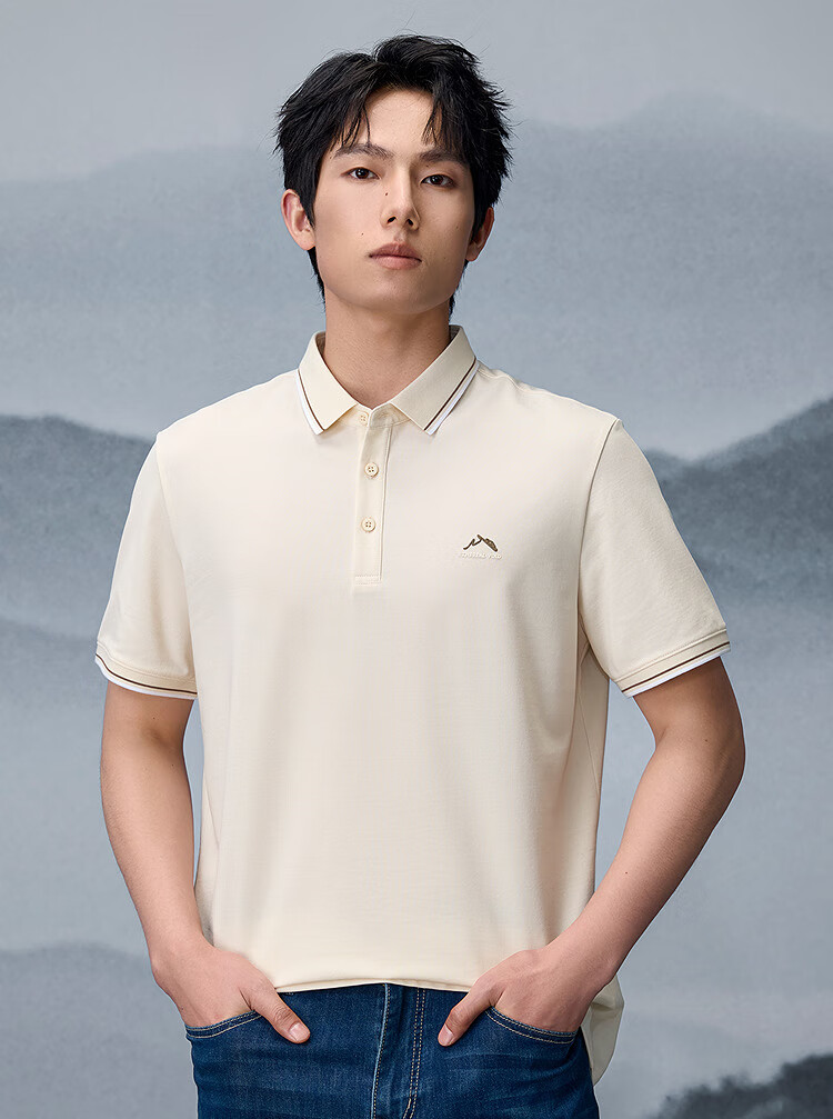 HLA Short-Sleeve T-Shirt for Men, Mountain Not High Printed Cool-Feeling Short-Sleeve Shirt for Men in Summer 6