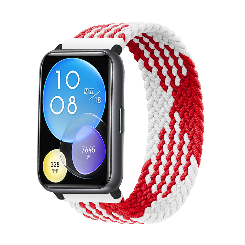 例米适用华为watch fit2智能表带 弹力尼龙编织替换带透气运动创意