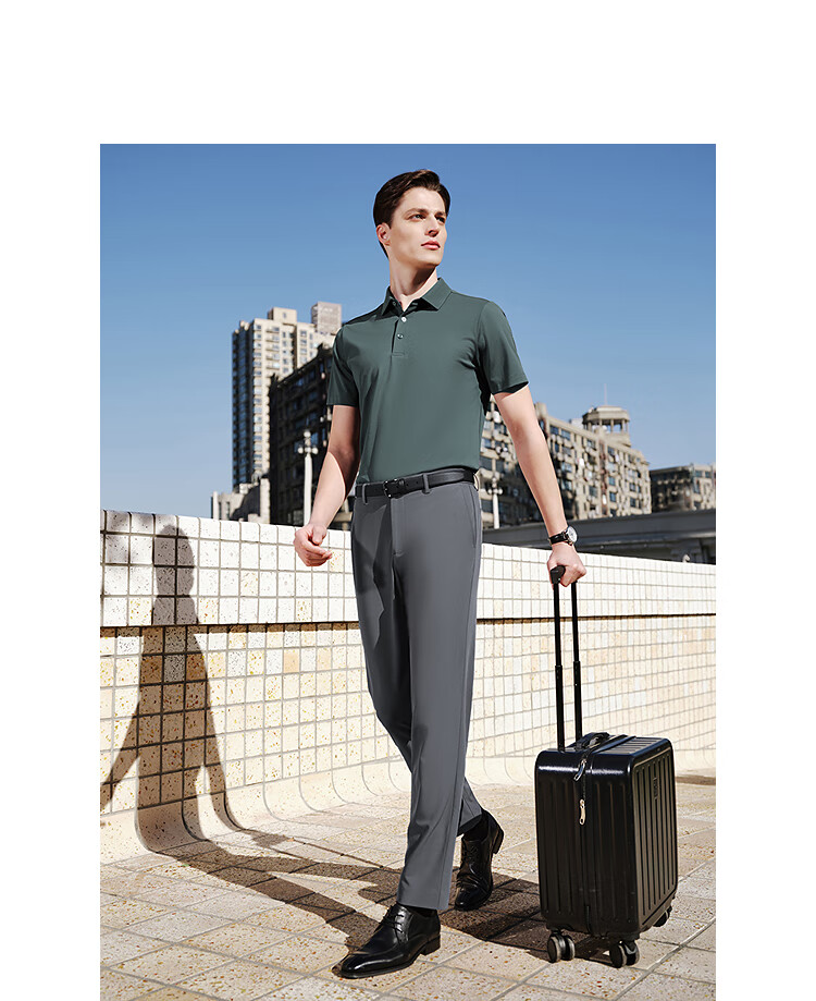 YOUNGOR [Mulberry Silk + Cool Touch] 2026 New Machine Washable Polo Shirt, Dark Gray, 2XL (Recommended for 165-180 Jin) 2
