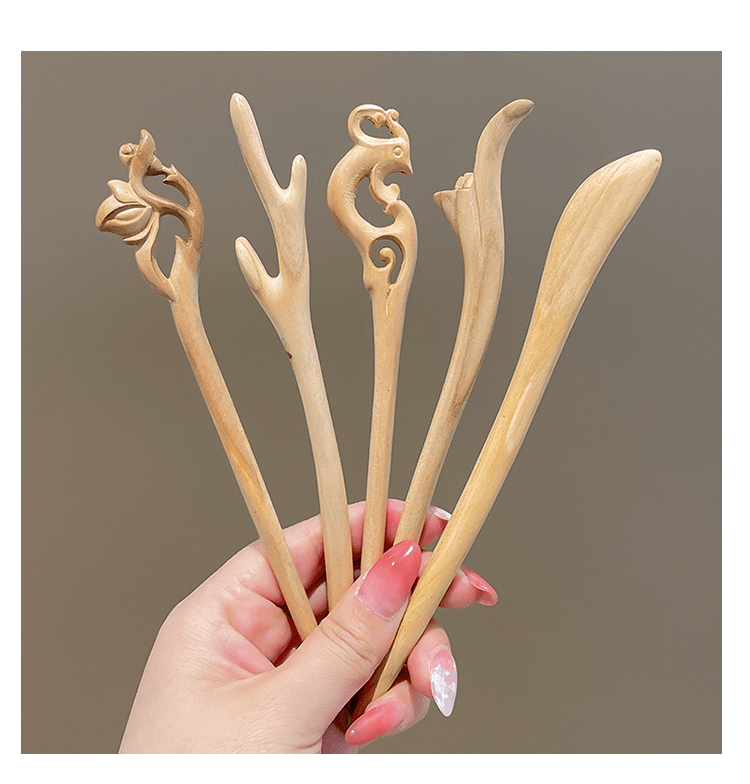 谭木·匠匠の技商场同款手工桃木簪子古风盘发木簪简约现代挽发木质