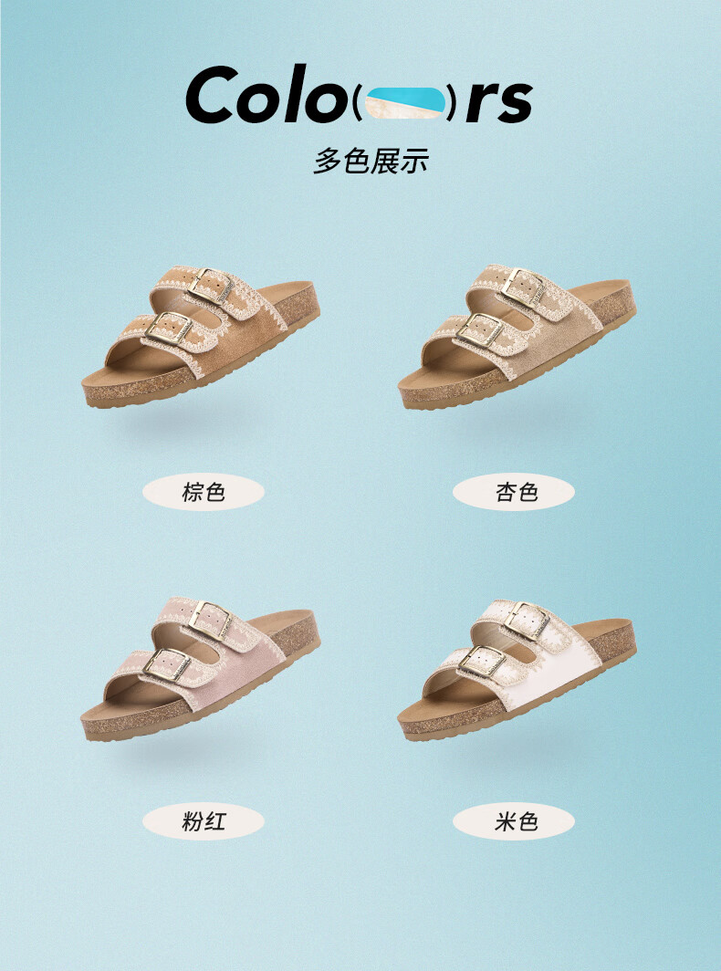 Hotwind Women's Birkenstock Style Summer New Flat Casual Outdoor Lightweight Cork Sandals 3