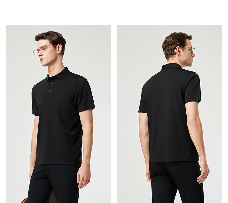 YOUNGOR Summer 2026 New Youth Business Casual Short-Sleeve Polo Shirt, Black, XL (Recommended for 150-165 Lbs) 9